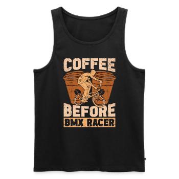 BMX Racer Coffee Before Loves Bicycle Coffee Lover - Männer Premium Bio Tank Top - Schwarz - Vorne - Michal (187cm)