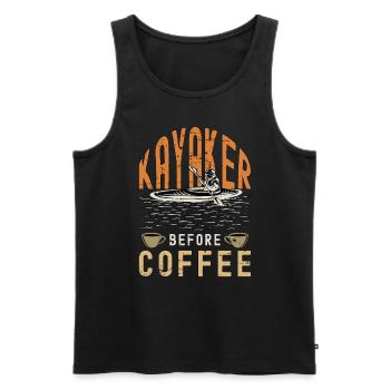 Kayaker Before Coffee Water Sports Coffee Lover - Men's Premium Organic Tank Top - black - Front - Michal (187cm)