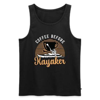 Kayaker Coffee Before Loves Kayaking Coffee Lover - Men's Premium Organic Tank Top - black - Front - Michal (187cm)