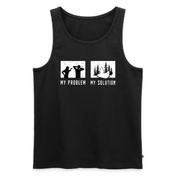 Kayaker My Problem My Solution Pictogram Dad Mom - Männer Premium Bio Tank Top - Schwarz - Vorne - Michal (187cm)