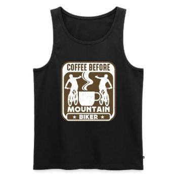 Café de vététiste avant l’amateur de café de motard - Débardeur bio Premium Homme - noir - Devant - Michal (187cm)