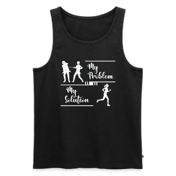 Coureur de cross-country Mon problème Mon pictogramme Maman - Débardeur bio Premium Homme - noir - Devant - Michal (187cm)
