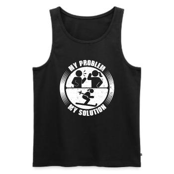 Cross Country Skier My Problem My Pictogram Mom - Männer Premium Bio Tank Top - Schwarz - Vorne - AI Model Male 178 light (178cm)