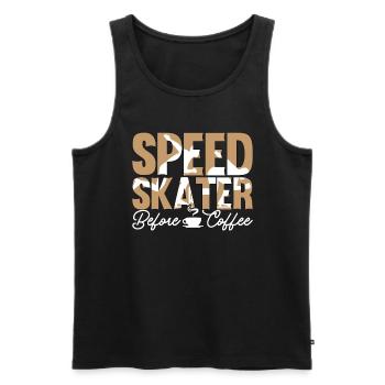 Patineur de vitesse avant le café Amateur de café - Débardeur bio Premium Homme - noir - Devant - Michal (187cm)