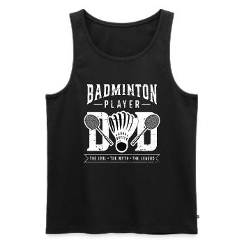 Joueur de badminton Papa L’idole L’entraîneur de badminton - Débardeur bio Premium Homme - noir - Devant - AI Model Male 178 light (178cm)