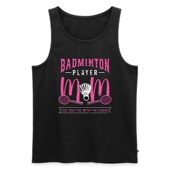 Badminton Player Mom The Idol Loves Badminton - Men's Premium Organic Tank Top - black - Front - Michal (187cm)