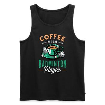 Badminton Player Coffee Racquets Coffee Lover - Männer Premium Bio Tank Top - Schwarz - Vorne - Michal (187cm)