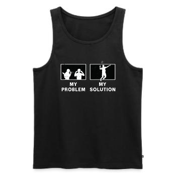 Badminton Player My Problem My Pictogram Dad Mom - Men's Premium Organic Tank Top - black - Front - AI Model Male 178 light (178cm)