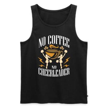 Pom-pom girl Pas de café Pas de pom-pom girl amateur de café - Débardeur bio Premium Homme - noir - Devant - AI Model Male 178 light (178cm)