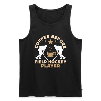 Field Hockey Player Coffee Goalkeeper Coffee Lover - Männer Premium Bio Tank Top - Schwarz - Vorne - Michal (187cm)