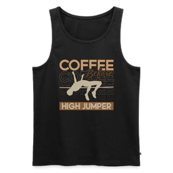 Café de saut en hauteur avant le saut à la perche amateur de café - Débardeur bio Premium Homme - noir - Devant - Michal (187cm)