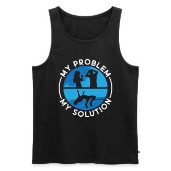High Jumper My Problem My Solution Pictogram Dad - Men's Premium Organic Tank Top - black - Front - Michal (187cm)