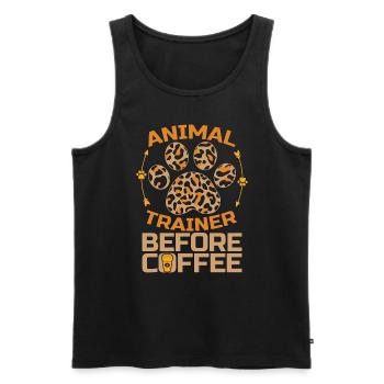 Animal Trainer Before Dog Trainer Coffee Lover - Männer Premium Bio Tank Top - Schwarz - Vorne - Michal (187cm)