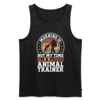 Animal Trainer Morning Is Not My Time Dog Training - Men's Premium Organic Tank Top - black - Front - AI Model Male 178 light (178cm)
