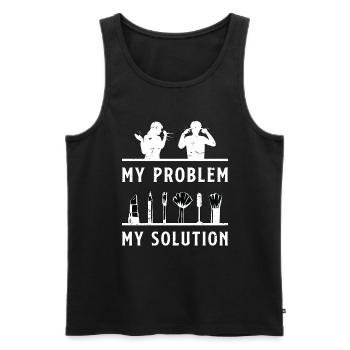 Make-Up Artist My Problem My Pictogram Dad Mom - Männer Premium Bio Tank Top - Schwarz - Vorne - Michal (187cm)