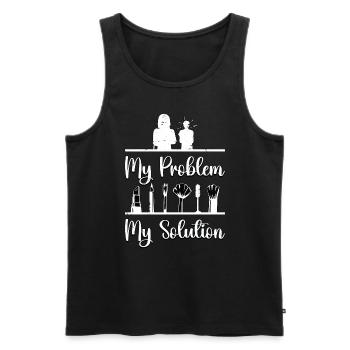 Make-Up Artist My Problem My Pictogram Mom Dad - Männer Premium Bio Tank Top - Schwarz - Vorne - Michal (187cm)