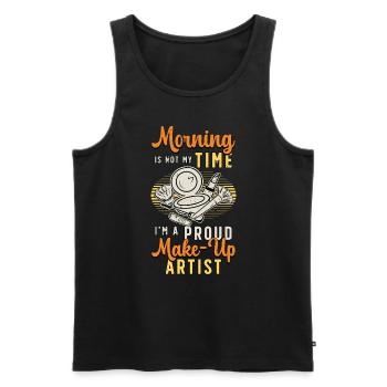 Make-up Artist Morning Is Not My Time Beautician - Männer Premium Bio Tank Top - Schwarz - Vorne - Michal (187cm)