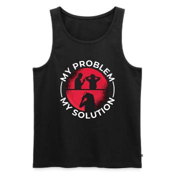 Détective Mon problème Mon pictogramme Maman Enquêteur - Débardeur bio Premium Homme - noir - Devant - Michal (187cm)