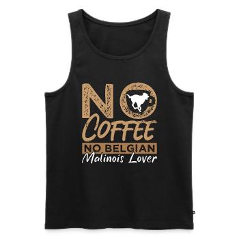 Belgian Malinois Lover No Coffee Pet Coffee Lover - Men's Premium Organic Tank Top - black - Front - AI Model Male 178 light (178cm)