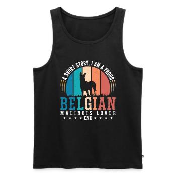 Belgian Malinois Lover A Short Story Working Dog - Men's Premium Organic Tank Top - black - Front - AI Model Male 178 light (178cm)
