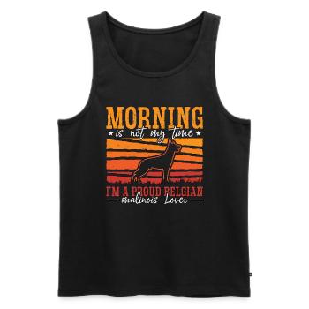 Belgian Malinois Lover Morning Is Not Police Dog - Men's Premium Organic Tank Top - black - Front - AI Model Male 178 light (178cm)