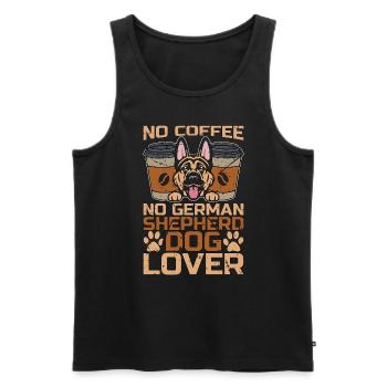 German Shepherd Dog No Coffee No Pet Coffee Lover - Men's Premium Organic Tank Top - black - Front - AI Model Male 178 light (178cm)