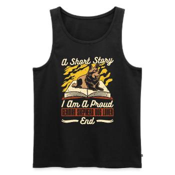 German Shepherd Dog A Short Story I Am Police Dog - Men's Premium Organic Tank Top - black - Front - AI Model Male 178 light (178cm)