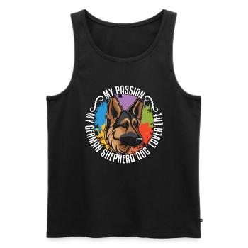 German Shepherd Dog My Passion My Belgian Shepherd - Männer Premium Bio Tank Top - Schwarz - Vorne - AI Model Male 178 light (178cm)