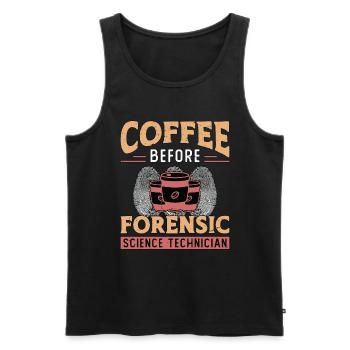 Forensic Science Coffee Fingerprints Coffee Lover - Men's Premium Organic Tank Top - black - Front - Michal (187cm)
