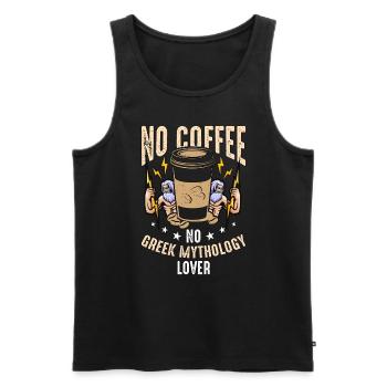 Amoureux de la mythologie grecque Pas de café Amateur de café grec - Débardeur bio Premium Homme - noir - Devant - Michal (187cm)