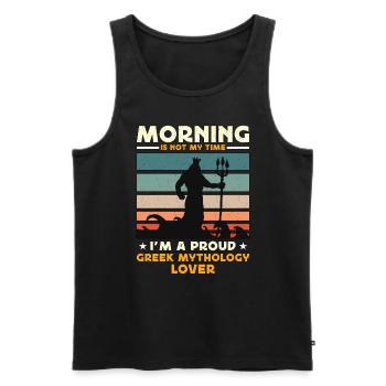 Greek Mythology Lover Morning Is Not My Ancient - Männer Premium Bio Tank Top - Schwarz - Vorne - Michal (187cm)