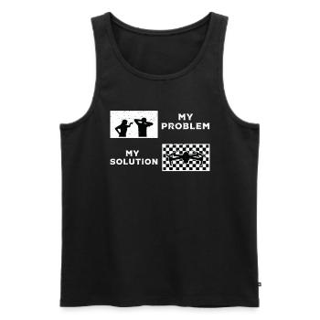 Drone Racing Lover My Problem My Pictogram Dad Mom - Männer Premium Bio Tank Top - Schwarz - Vorne - Michal (187cm)