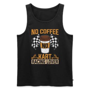 Amateur de courses de karts Pas de café Pas d’amateur de café de kart - Débardeur bio Premium Homme - noir - Devant - Michal (187cm)