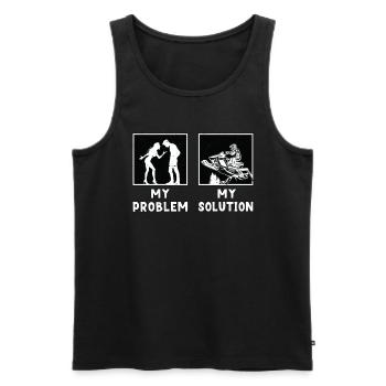 Snowmobile Racing My Problem My Pictogram Dad Mom - Men's Premium Organic Tank Top - black - Front - Michal (187cm)