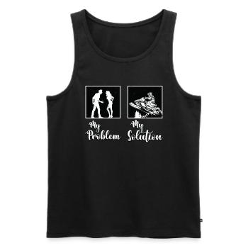 Snowmobile Racing My Problem My Pictogram Mom Dad - Men's Premium Organic Tank Top - black - Front - Michal (187cm)