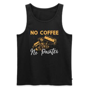 Peintre Pas de café Pas de peintre en bâtiment Amateur de café - Débardeur bio Premium Homme - noir - Devant - AI Model Male 178 light (178cm)