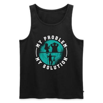 Painter My Problem My Solution Pictogram Dad Mom - Männer Premium Bio Tank Top - Schwarz - Vorne - AI Model Male 178 light (178cm)