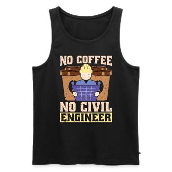 Civil Engineer No Coffee No Engineers Coffee Lover - Männer Premium Bio Tank Top - Schwarz - Vorne - Michal (187cm)