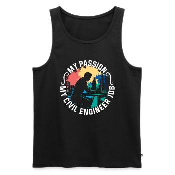 Civil Engineer My Passion My Engineer Contractor - Männer Premium Bio Tank Top - Schwarz - Vorne - AI Model Male 178 light (178cm)
