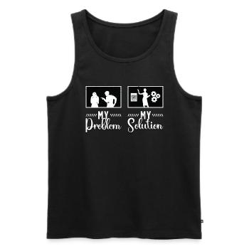 Project Manager My Problem My Pictogram Mom Dad - Männer Premium Bio Tank Top - Schwarz - Vorne - AI Model Male 178 light (178cm)