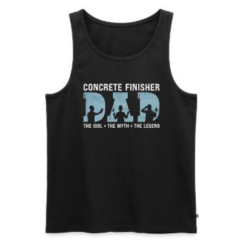 Finisseur de béton Papa L’idole Le mythe Le maçon - Débardeur bio Premium Homme - noir - Devant - AI Model Male 178 light (178cm)
