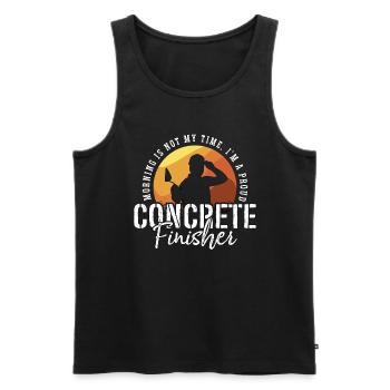 Concrete Finisher Morning Is Not My Time Concreter - Männer Premium Bio Tank Top - Schwarz - Vorne - AI Model Male 178 light (178cm)