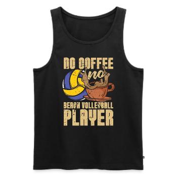 Beach-volley Pas de café Beachball Amateur de café - Débardeur bio Premium Homme - noir - Devant - Michal (187cm)