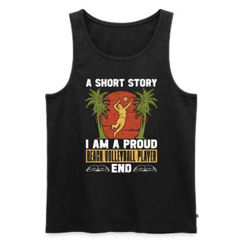Beach Volleyball A Short Story I Am A Volleyballer - Männer Premium Bio Tank Top - Schwarz - Vorne - Michal (187cm)
