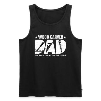 Wood Carver Dad The Idol The Myth The Carpentry - Männer Premium Bio Tank Top - Schwarz - Vorne - AI Model Male 178 light (178cm)
