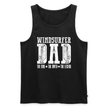 Windsurfer Dad The Idol The Myth Loves Windsurfing - Männer Premium Bio Tank Top - Schwarz - Vorne - AI Model Male 178 light (178cm)