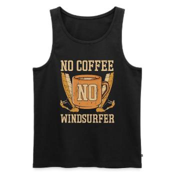 Windsurfer No Coffee No Windsurfing Coffee Lover - Men's Premium Organic Tank Top - black - Front - AI Model Male 178 light (178cm)