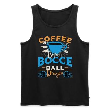 Joueur de pétanque Boule de café Sport Amateur de café - Débardeur bio Premium Homme - noir - Devant - AI Model Male 178 light (178cm)