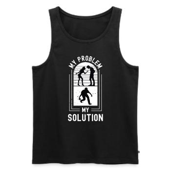Bocce Ball Player My Problem My Pictogram Dad Mom - Männer Premium Bio Tank Top - Schwarz - Vorne - Michal (187cm)