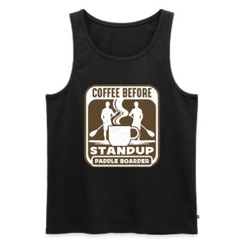 StandUp Paddle Boarder Coffee Water Sports Coffee - Männer Premium Bio Tank Top - Schwarz - Vorne - Michal (187cm)